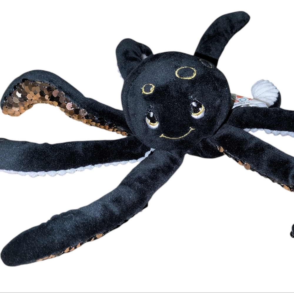 Black and Gold Plush Octopus Toy
